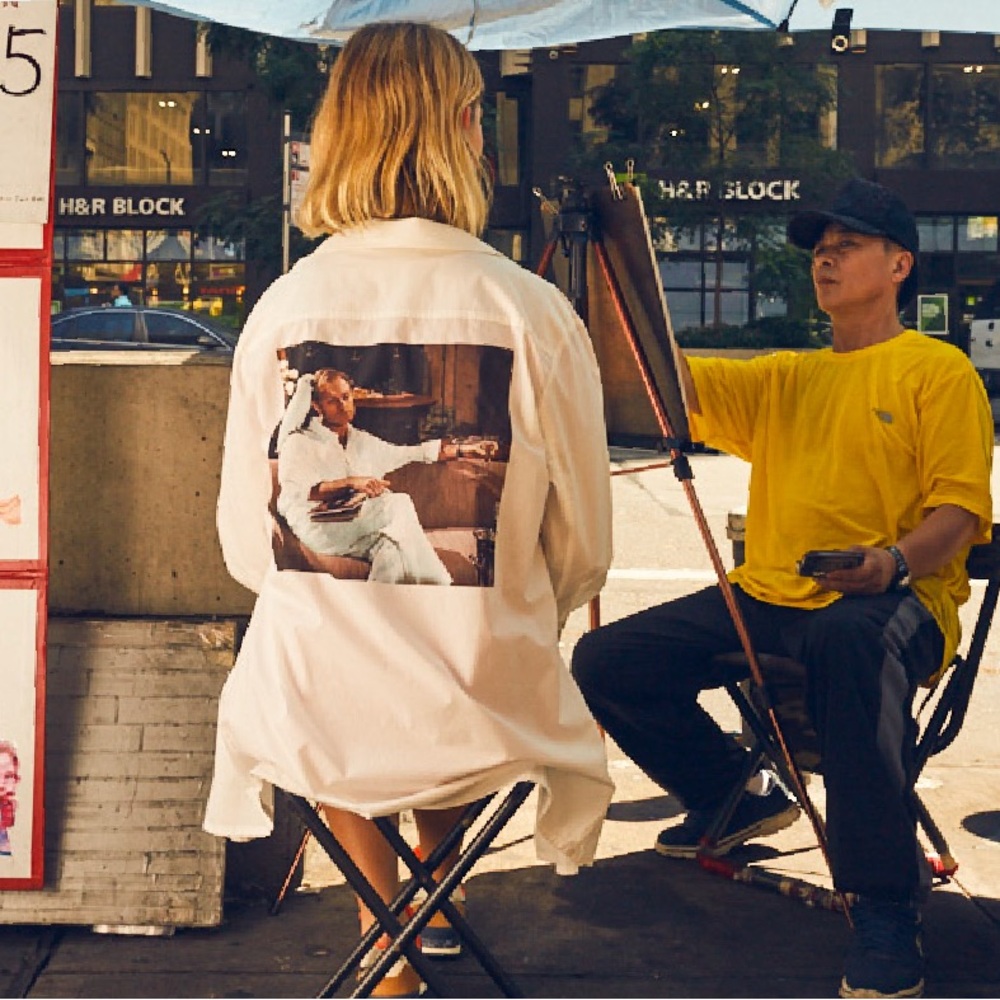 Rachel Antonoff Cream Shirt with Niles from Frasier Screenprint